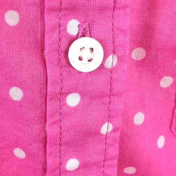 Lauren Ralph Lauren Pink Polka Dot Button Down Top (Size: 1X) - Picture 4 of 12